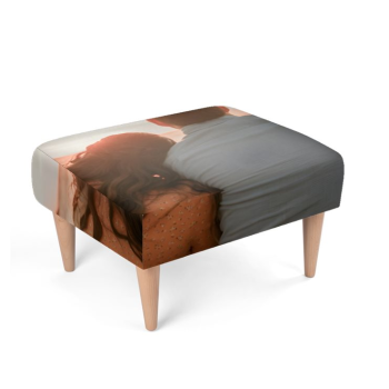 Custom Luxury Velour Footstool – Handmade With Beech Wood Frame-stoss settlement