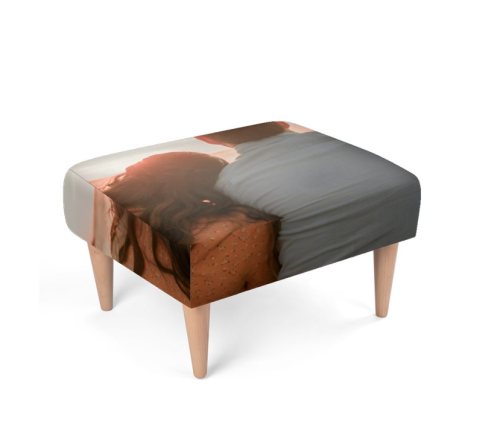 Custom Luxury Velour Footstool – Handmade With Beech Wood Frame-stoss settlement
