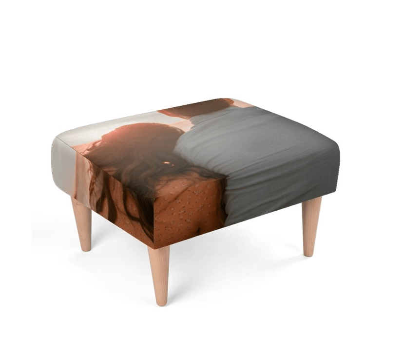 Custom Luxury Velour Footstool – Handmade With Beech Wood Frame-stoss settlement
