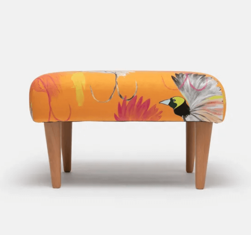 Custom Luxury Velour Footstool – Handmade With Beech Wood Frame-stoss settlement4