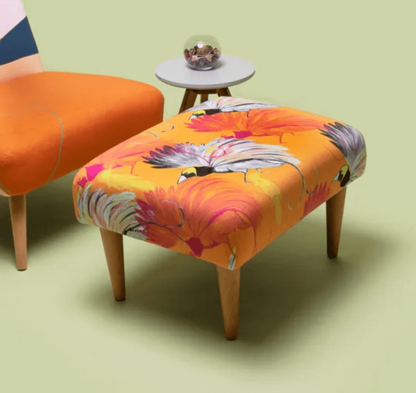 Custom Luxury Velour Footstool – Handmade With Beech Wood Frame-stoss settlement5