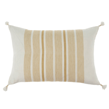 Paralinear Golden Stripes Cotton & Linen Decor Pillow (Rectangle) - stoss settlement